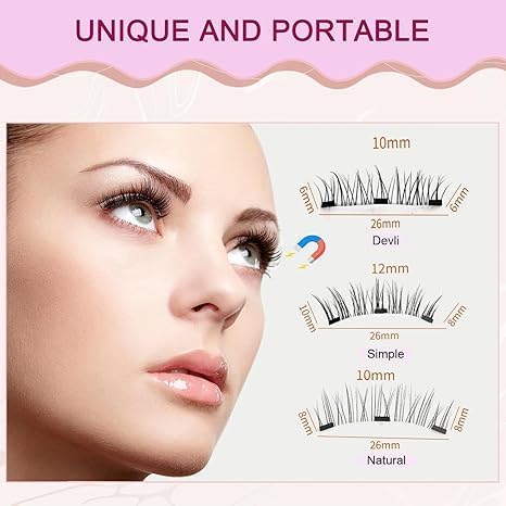 Ginani Magnetic Lashes,Magnetic Eyelashes with Applicator,2025 New Reusable Magnetic Lashes Natural Look No Glue or Liner Needed(Natural+Natural)
