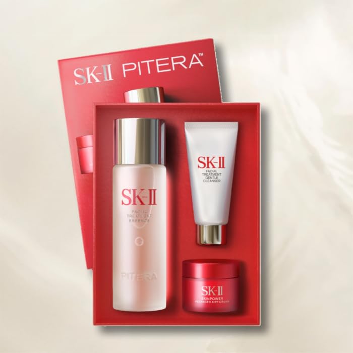 SK-II PITERA Youth Essentials Kit, (CLEANSER 0.7 OZ + ESSENCE 2.5 OZ + ADVANCED AIRY CREAM 0.5 OZ)