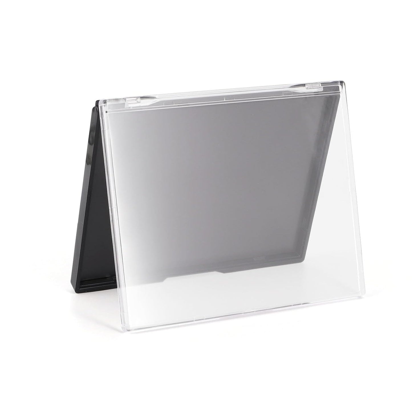 Magnetic Makeup Palette with Clear Top, Empty Eyeshadow Storage Box with 40Pcs Adhesive Metal Stickers for DIY Cosmetics Bronzer Highlights Powder (Small Palette - 4.8" x 4")