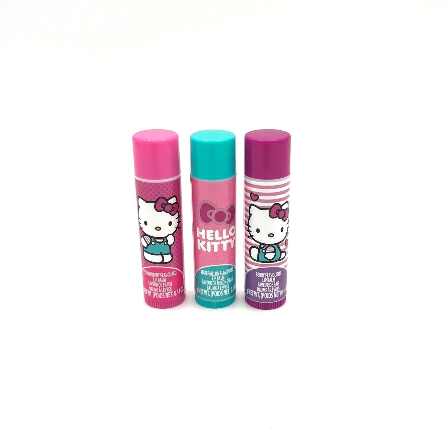 Hello Kitty 3pk Lip Balm Set with Stickers and Pouch