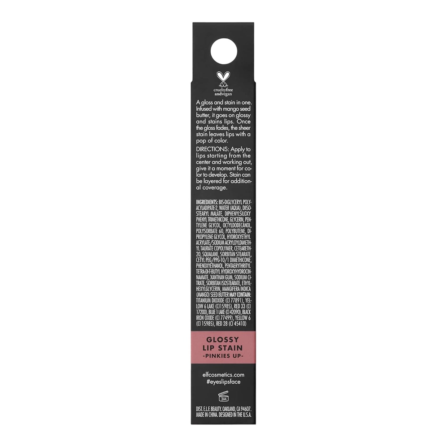 e.l.f. Glossy Lip Stain, Long-Lasting, Lightweight Lip Stain For A Sheer Pop Of Color & Subtle Gloss Finish, Vegan & Cruelty-Free, Pinkies Up