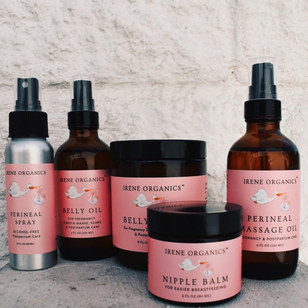 Belly Bundle - Organic Belly Balm and Natural Belly Oil for Pregnancy Stretch Marks and Scars (5 piece set - SM)