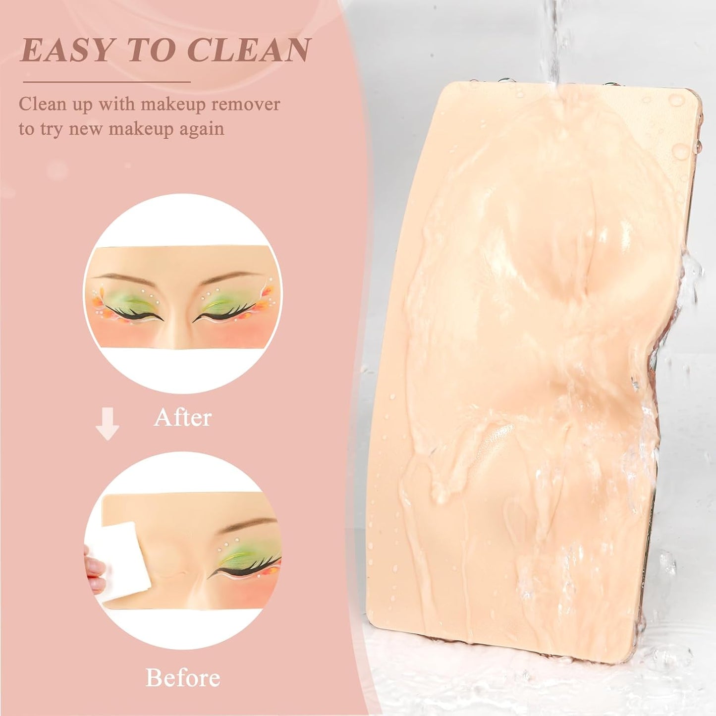Makeup Practice Face, Makeup Practice Face Set 3D Realistic Makeup Practice Face Board with Cloth Bag for Makeup Artist Makeup Beginner Self-taught or Professional Enthusiasts (Yellow*2)