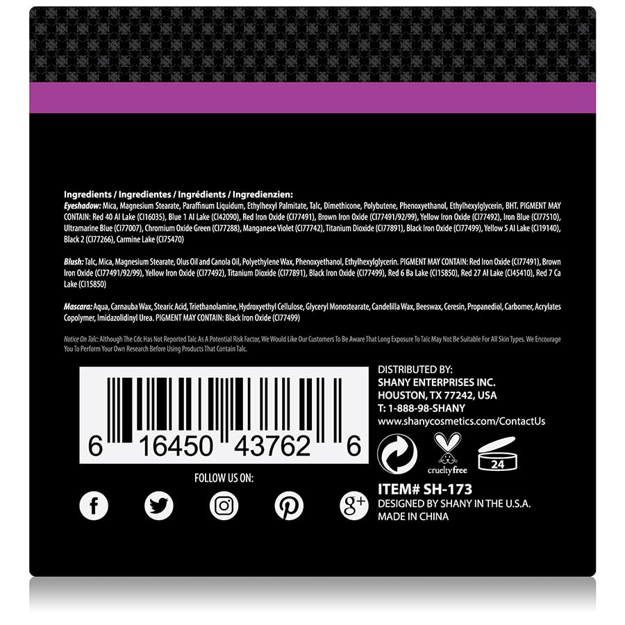 SHANY Timeless Beauty Makeup Kit - 36 Eye Shadow colors, 6 Blushes, Mini Mascara, and Applicators