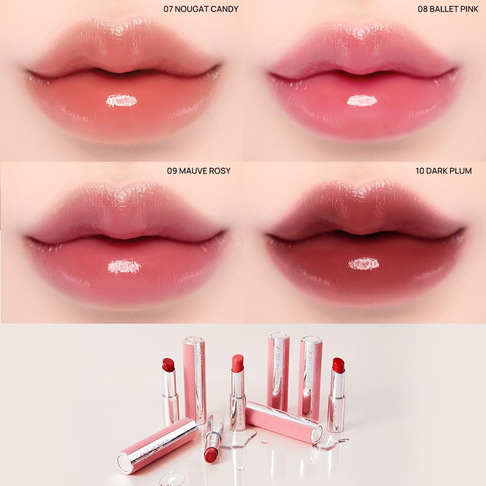 YNM Candy Gloss Balm 3g (10 DARK PLUM, 3g)(+9 colors) K-beauty, Tinted, Color Lipstick Balm, Glossy, Moisture, korean, Jello lips, Non-Sticky and Long-lasting