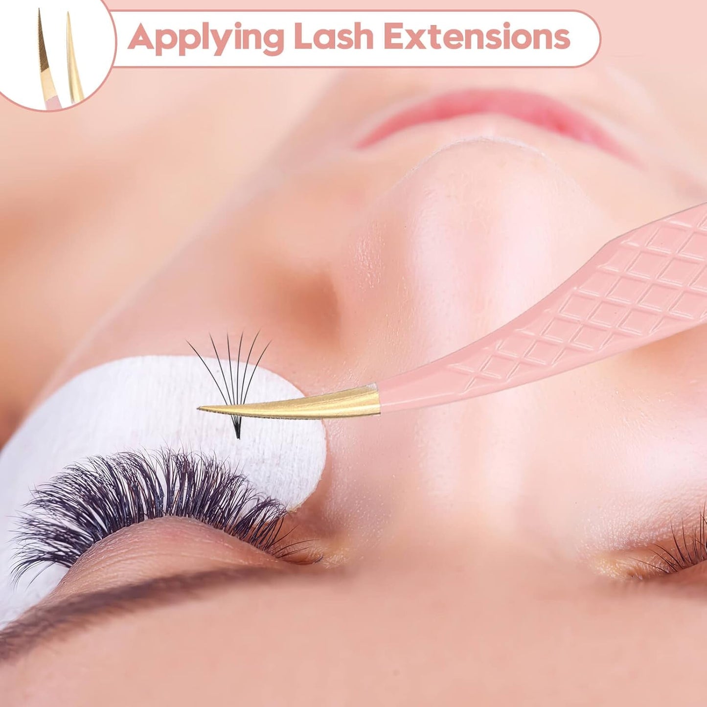 Ms.Queen Dolphin Tweezers for Eyelash Extensions,Professional Fiber Tip Curved Isolation Lash Tweezers with Diamond Grip