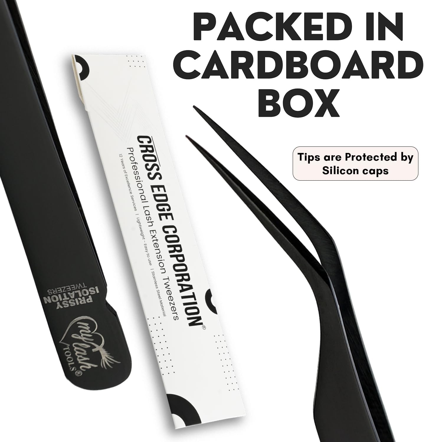 My Lash Tools New Isolation Lash Tweezers For Eyelash Extensions Best for Individual Isolation & Classic Lashes Japanese Stainless Steel Lightweight Precision Lashing Twisers (1pc, Black)