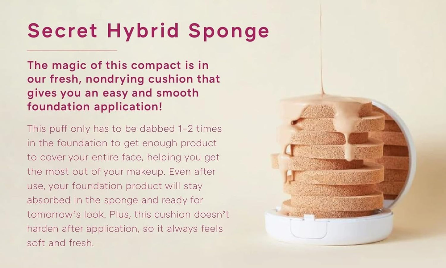 MISSHA Magic Cushion Foundation No.21 (2 Pack) Light Beige for Bright Skin - Flawless Coverage,Dewy Finish,Easy Application for All Skin Types