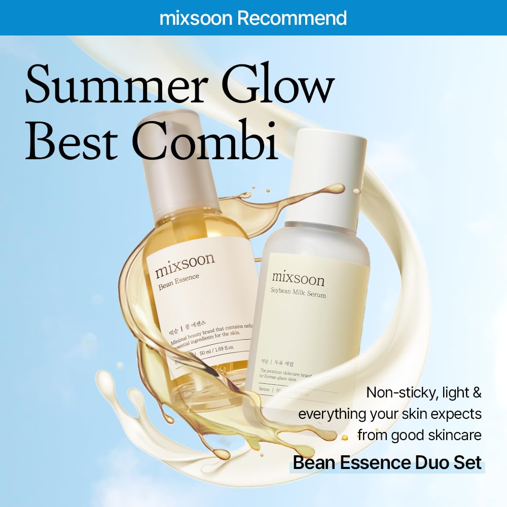 mixsoon Bean Essence, Vegansnail, Exfoliating Essence for face, Hydrating Korean Skin Care,Glassskin 1.69 fl.oz/50ml