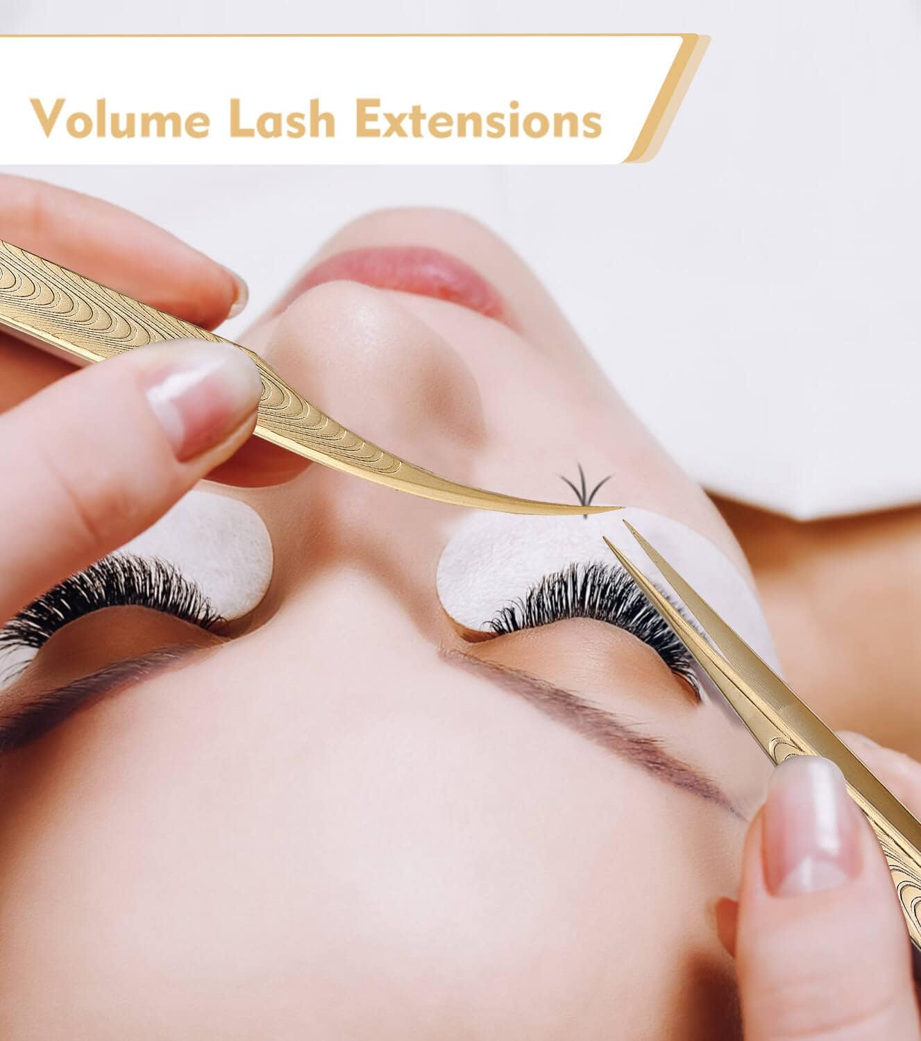 Ms.Queen Straight Tweezers for Eyelash Extensions-Precision Lashing Tweezers for Individual Volume Lashes Extensions