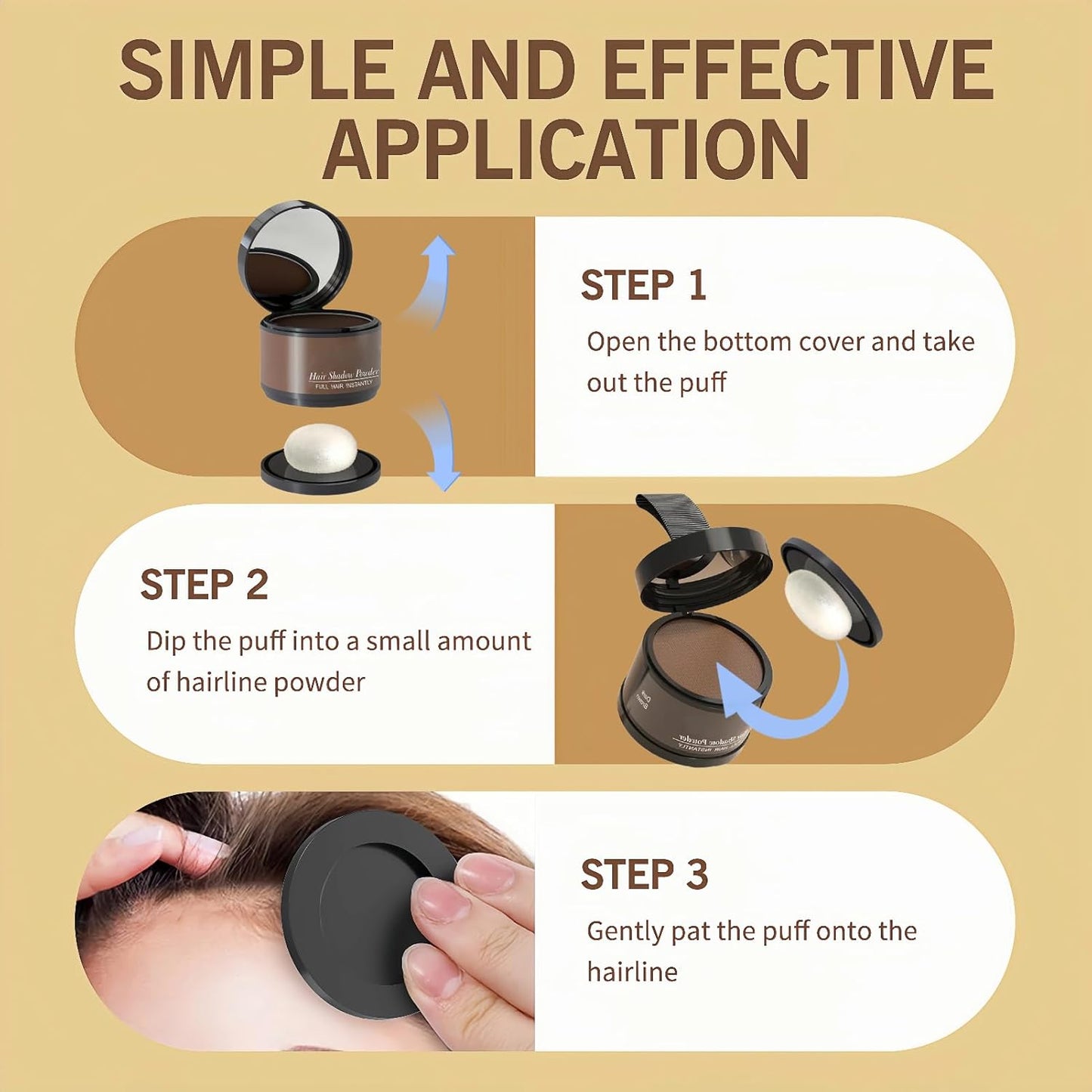 Hairline Powder (Blonde) - Instantly Conceal Gray Roots, Thin Hair Touch-Up, Hair Color Shadow Cover, 4g