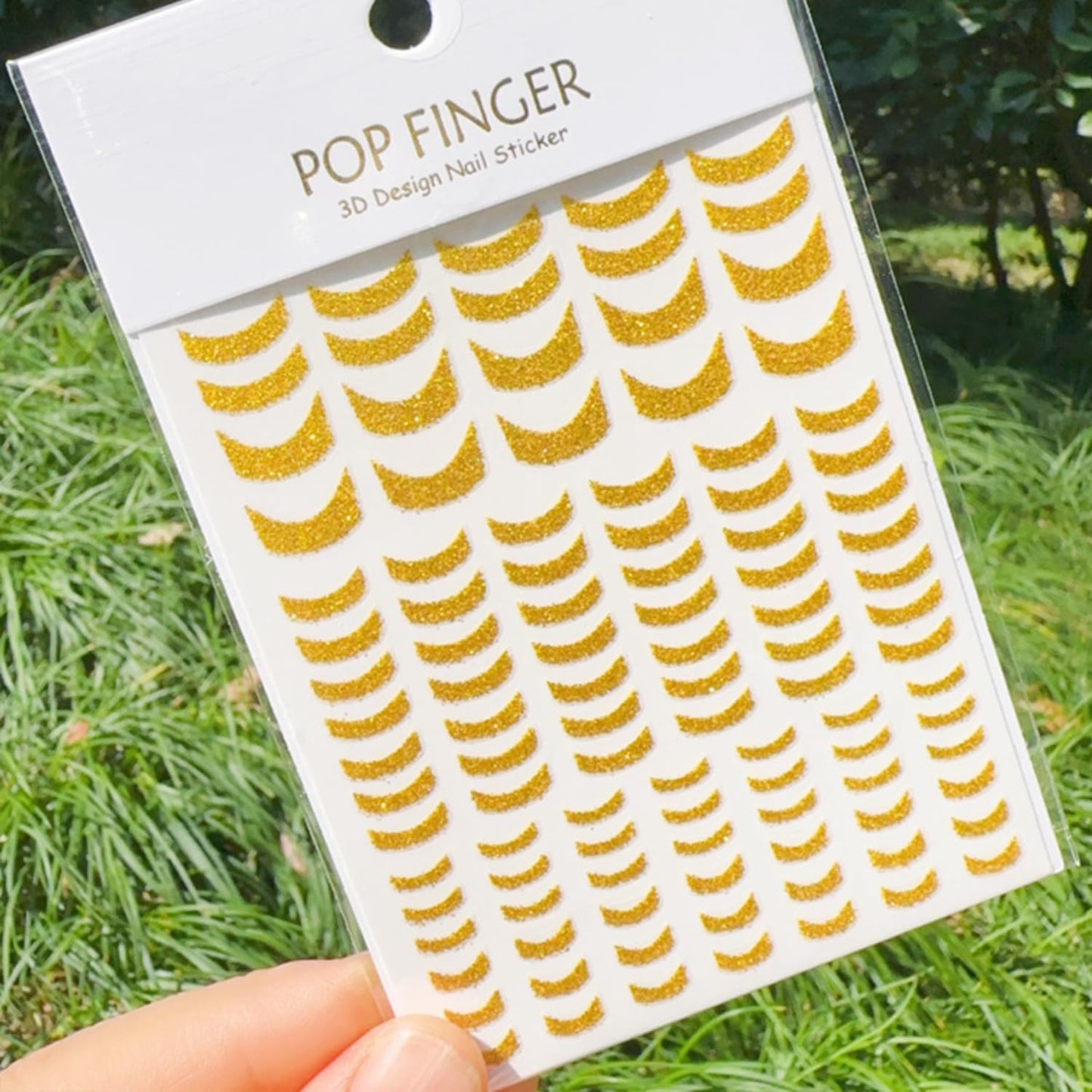 SILPECWEE 8 Sheets Gold Glitter Nail Art Stickers Decals for Women Kids French Nail Stickers French Tip Stripe Flame Flower Butterfly for Nails Design 3D Self-Adhesive Manicure Decoration