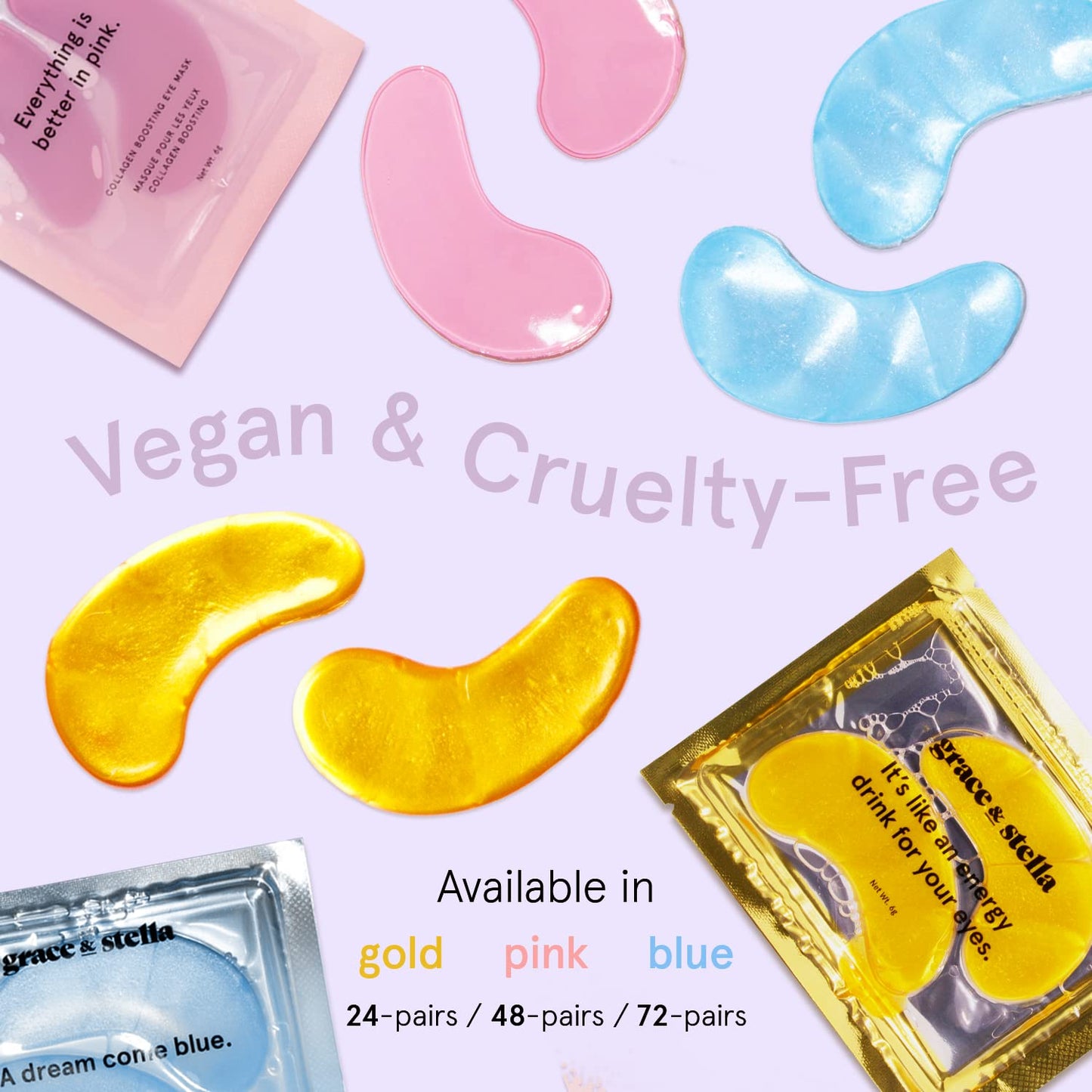 grace & stella Award Winning Under Eye Mask (Blue, 24 Pairs) Reduce Dark Circles, Puffy Eyes, Undereye Bags, Wrinkles, Gel Under Eye Patches, Birthday Gifts for Women - Vegan Cruelty-Free Self Care