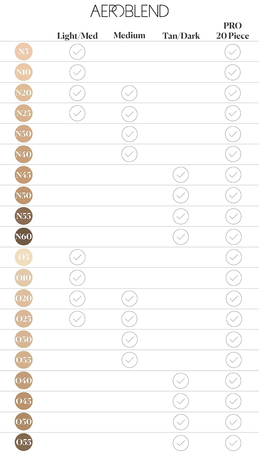 Airbrush Makeup Mini Sets (Tan/Dark)