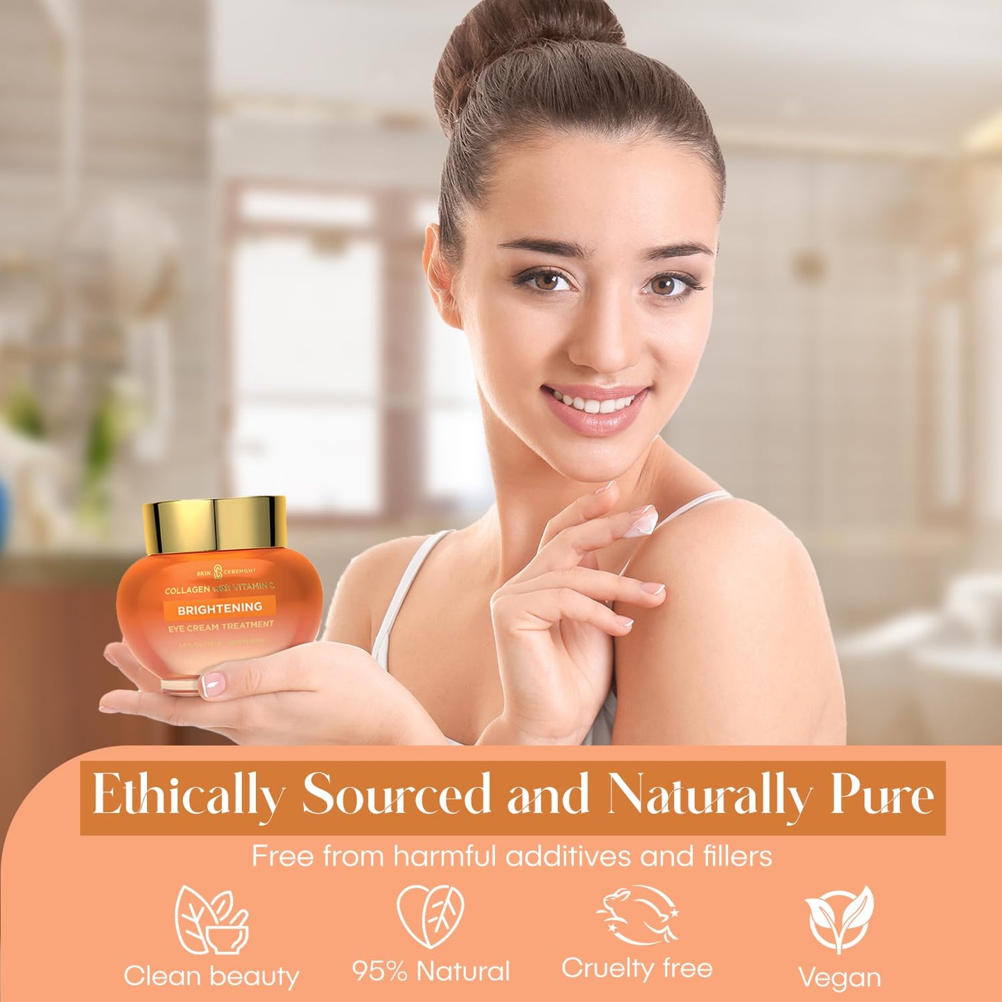 Collagen and Vitamin C Brightening Eye Cream - Hydrates and Rejuvenates Skin - Helps reduce Puffines & Dark Circles - Skin Care Made in Korea - 1.0 FL.OZ.