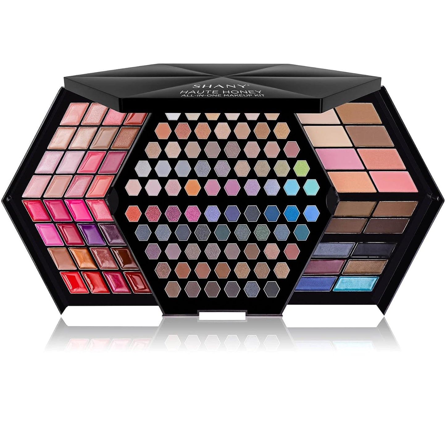 SHANY Haute Honey Makeup Set - All-in-One Makeup Kit with 80 Eyeshadows, 32 Lip Colors, 6 Gel Eyeliners, 4 Face Powders, 4 Blushes, and 4 Eyebrow Powders