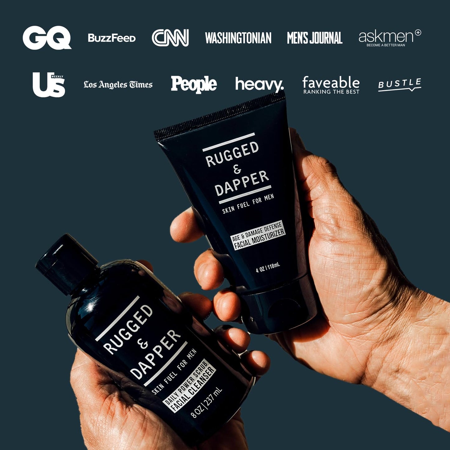 Daily Duo Skincare Set for Men | Includes Age + Damage Defense Moisturizer & Daily Power Scrub Face Wash