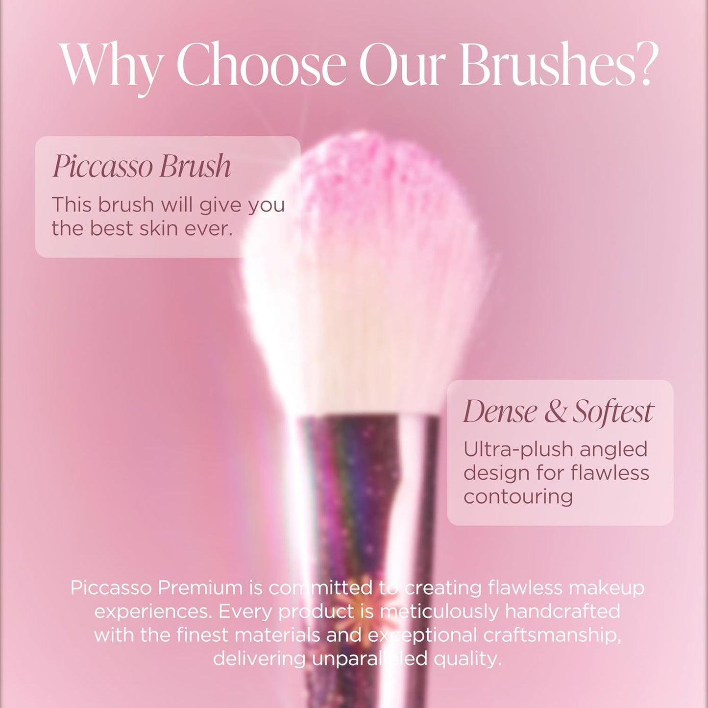 Piccasso 116 Highlighter Brush – Soft Goat Hair Makeup Brush for Face, Ideal for Highlighting Cheekbones, Nose, and Jawline, Fluffy Blush Brush for Natural Glow, Professional Korean Beauty