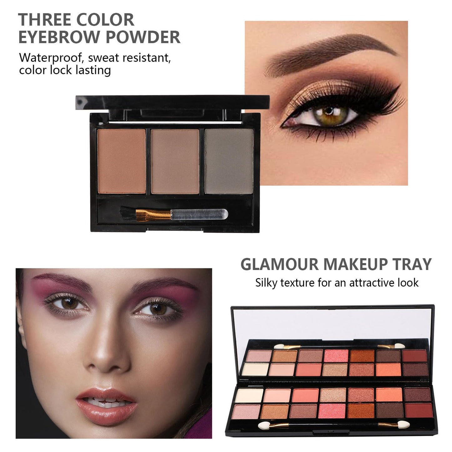 All in One Makeup Kit Full Kit Multipurpose Essential with Eyeshadow Palette,Lip Gloss,Foundation,Mascara,Eyebrow Pencil,Eyeliner,Contour Stick,Makeup Brushes,Cosmetic Bag Makeup Set for Women (DA112)