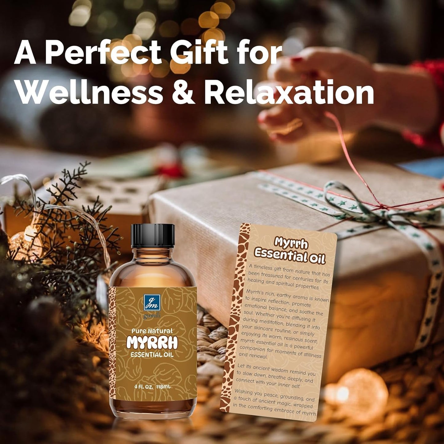 Myrrh Essential Oil 4 Oz, 100% Pure Natural Myrrh Oil for Diffuser, Skin, Hair, Body & Face, Massage, DIY & Home Use