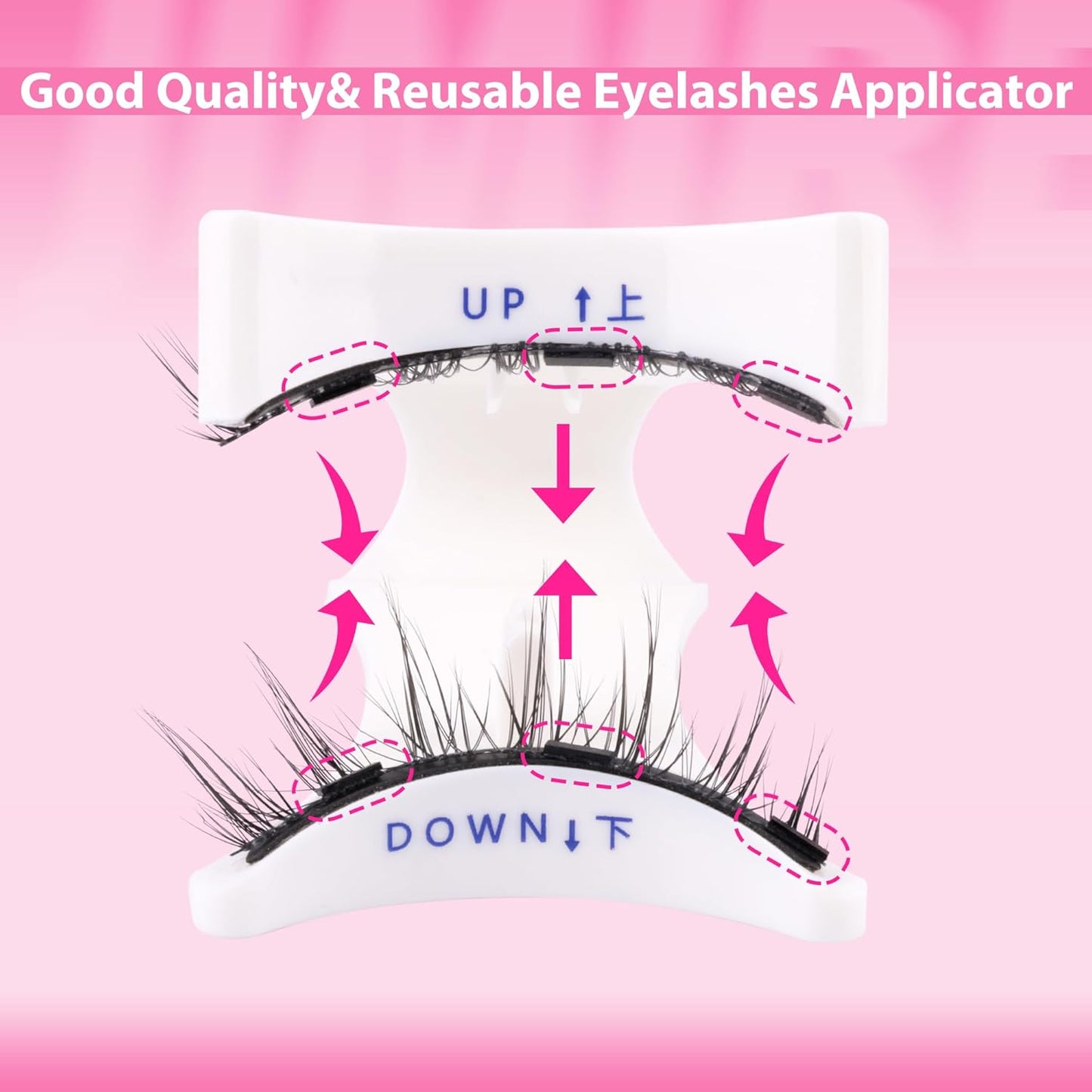 Natural Magnetic Eyelashes Wispy Magentic Lashes Reusable Clear Band Magnetic Eyelashes Kit with Applicator No Glue Needed Magnetic Lashes for All Day Comfort and Easy Wear and Remove by JIMIRE