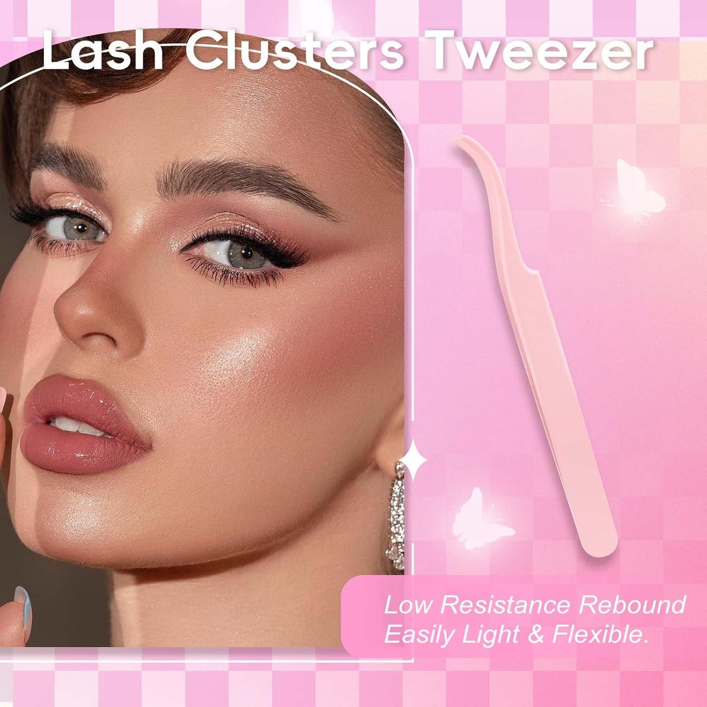 FADLASH Lash Extension DIY Kit Lash Clusters D Curl Cluster Lashes with Lash Bond and Seal Cluster Lashes Glue Remover Lash Tweezers for DIY Eyelash Extension at Home(Kit 200D-0.07D-12-18MIX), black