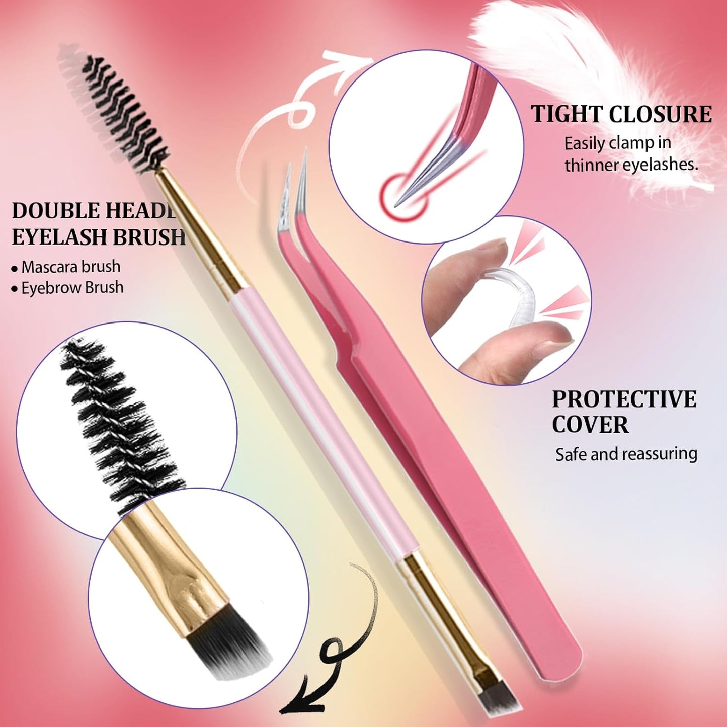 DIY Lash Extension Kit 720Pcs 10-18mm D Curl Lashes Clusters with Lash Bond and Seal Glue Remover Lash Shampoo Cleansing Brush Headband Wristband Tweezers Eyelash Brush Applicator