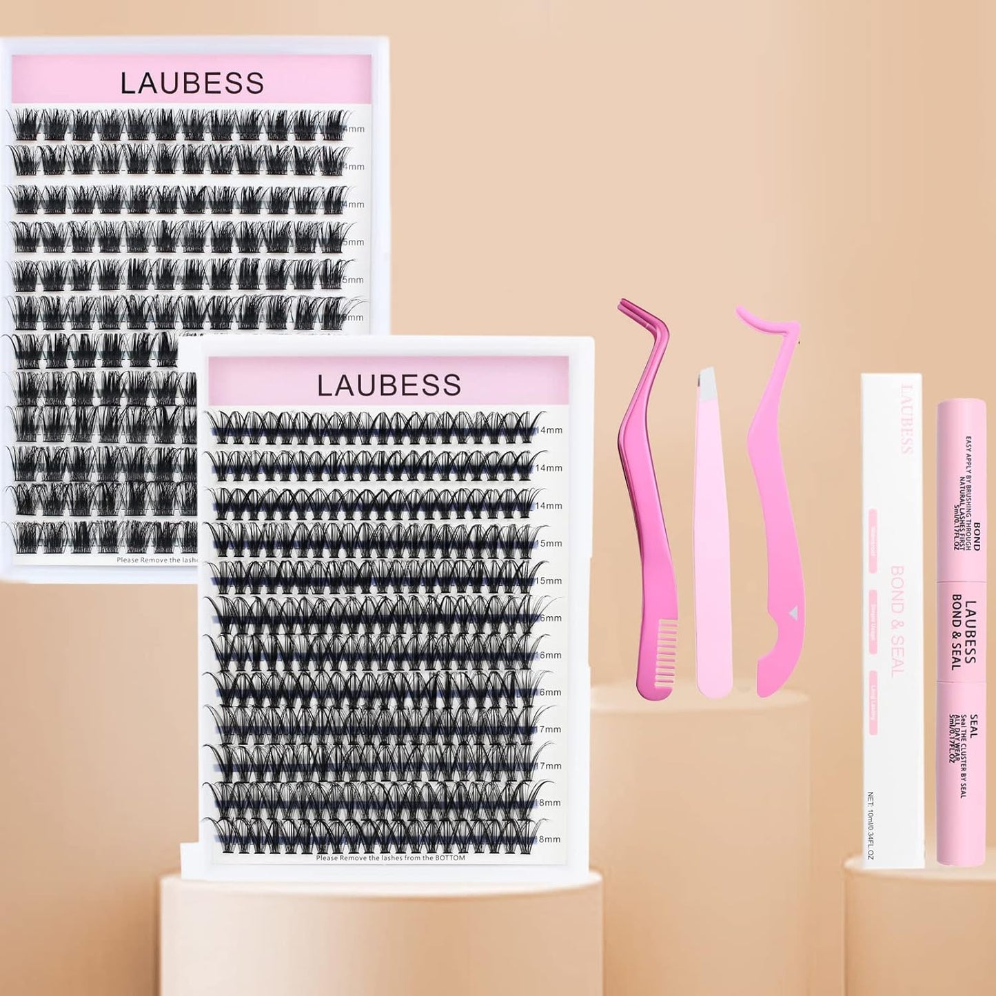 Individual Lashes 14-18mm 120pcs Cluster Lashes Mixed Tray Volume Eyelash Clusters DIY Lash Extension Kit Soft Lash Clusters Fluffy Mink Cluster Eyelash Extensions (02-0.07D, 14-18mm)