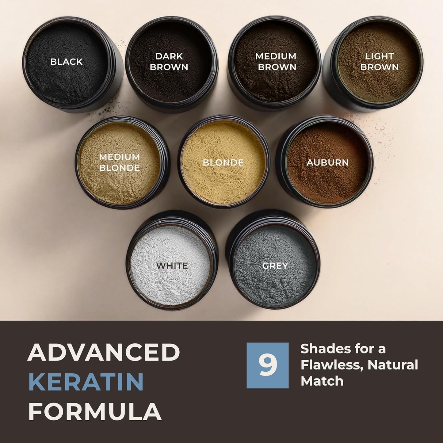 Keratin Hair Fibers for Men & Women - Fill In Fine or Thinning Hair, Instantly Thicker, Fuller Looking Hair (Auburn 15g)