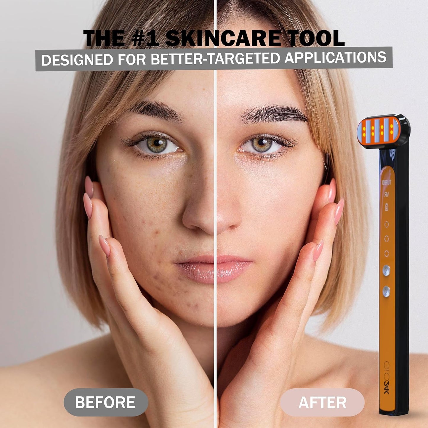 GLO24K 7 Color LED Super Wand plus Hydra Gel for Radiant, Glowing Skin on the Face, Neck, and Around the Eyes