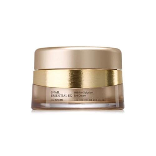 THESAEM Snail Essential EX Wrinkle Solution Eye Cream 1.01 fl.oz. (30ml) - 70% Gold Snail Essential Complex Included, Adenosine & Ceramide Hydro Gel Formula Long Lasting Moisturizing Eye Cream