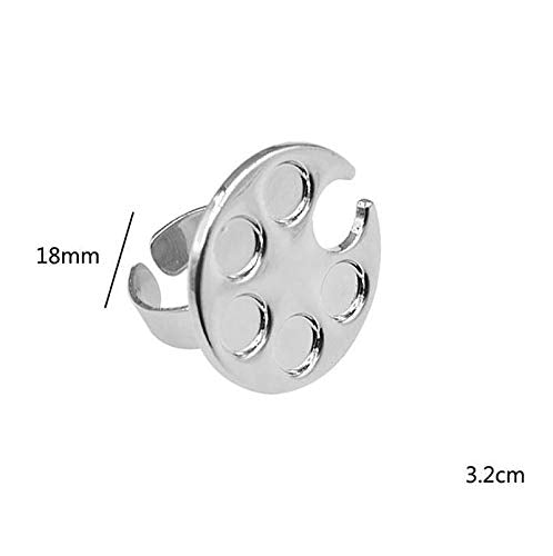 2 Pieces Nail Art Palette Finger Rings, Mini Polish Holder Drawing Color Palette, Nail Art Painting Gel Palette Manicure Tool, Cosmetic Artist Mixing Palette