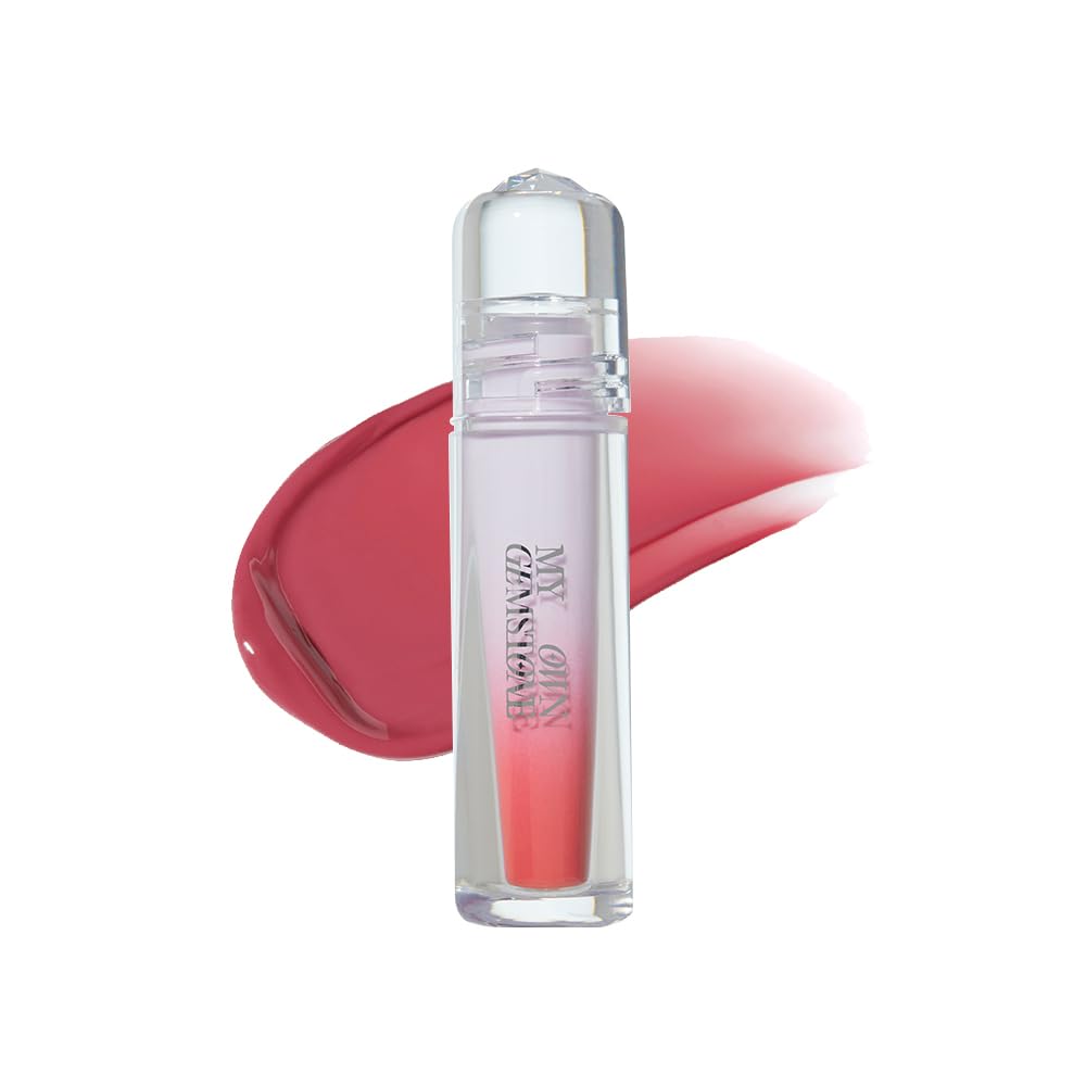 ETUDE Over Glowy Lip Stain Tint #14 Hey Pearl | Non-Sticky Vegan Lip Tint | Moisturized & Long-lasting Lip Gloss | Daily Tint for Dry Lips, Korean Makeup