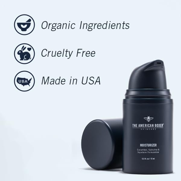 Mens Face Moisturizer, Hydrates Dry Skin, Soothes Irritation, Eliminates Razor Burn & Redness, Daily Use Moisturizing Face Cream, Anti Aging & Anti Wrinkle, Fragrance Free, No Sticking, No Strong Odor