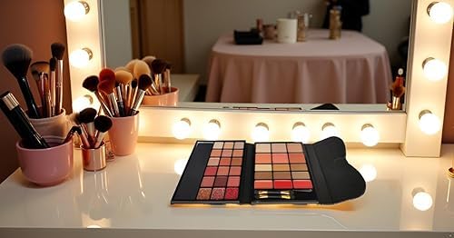 Beauty Makeup Palette 33 Pigmented Colors Professional Eyeshadow Blush Highlighter Contour Glitter Matte Set with Brushes Ideal Makeup Kit for Eyes Lips and Face
