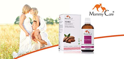 Mommy Care Perineal Massage Oil Labor Preparation, Flexible Perineal Massage Oil, Sweet Almond Oil For Pregnancy and Postpartum Recovery 100ml/3.38 fl.oz Certified Organic All Natural