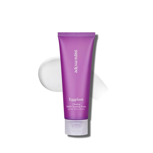 Papa Recipe Eggplant Moisturizing Cleansing Foam for Sensitive, Dehydrated, and Acne-Prone Skin