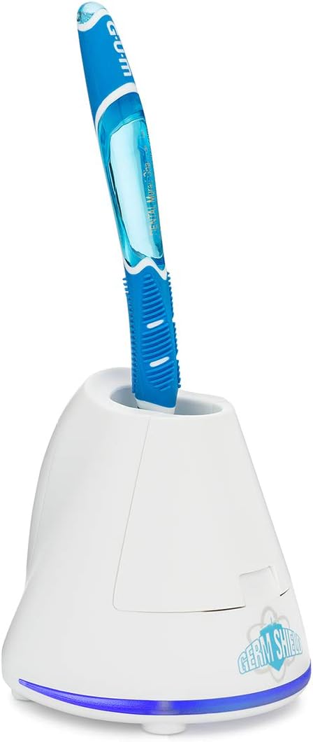 TAO Clean Germ Shield UV Toothbrush Sanitizer – Universal Cleaning Station that Accommodates all Manual and Electric Toothbrushes, Travel Friendly, Kills 99.9% of Germs