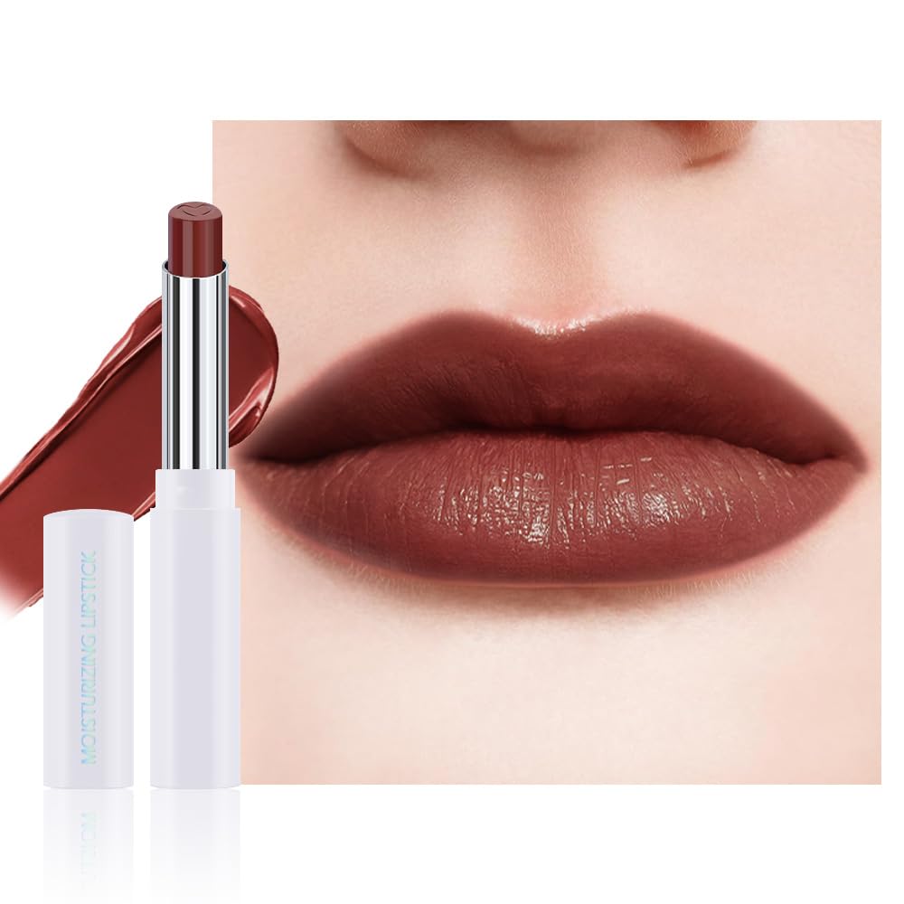 1Pcs Tinted Lip Balm Moisturizing Lipstick – Waterproof Hydrating Matte Lip Balm for Women, Creamy Natural Color Stain for Dry Lips, Soft Matte Finish with Subtle Scent (#05 Deep Cherry Brown)
