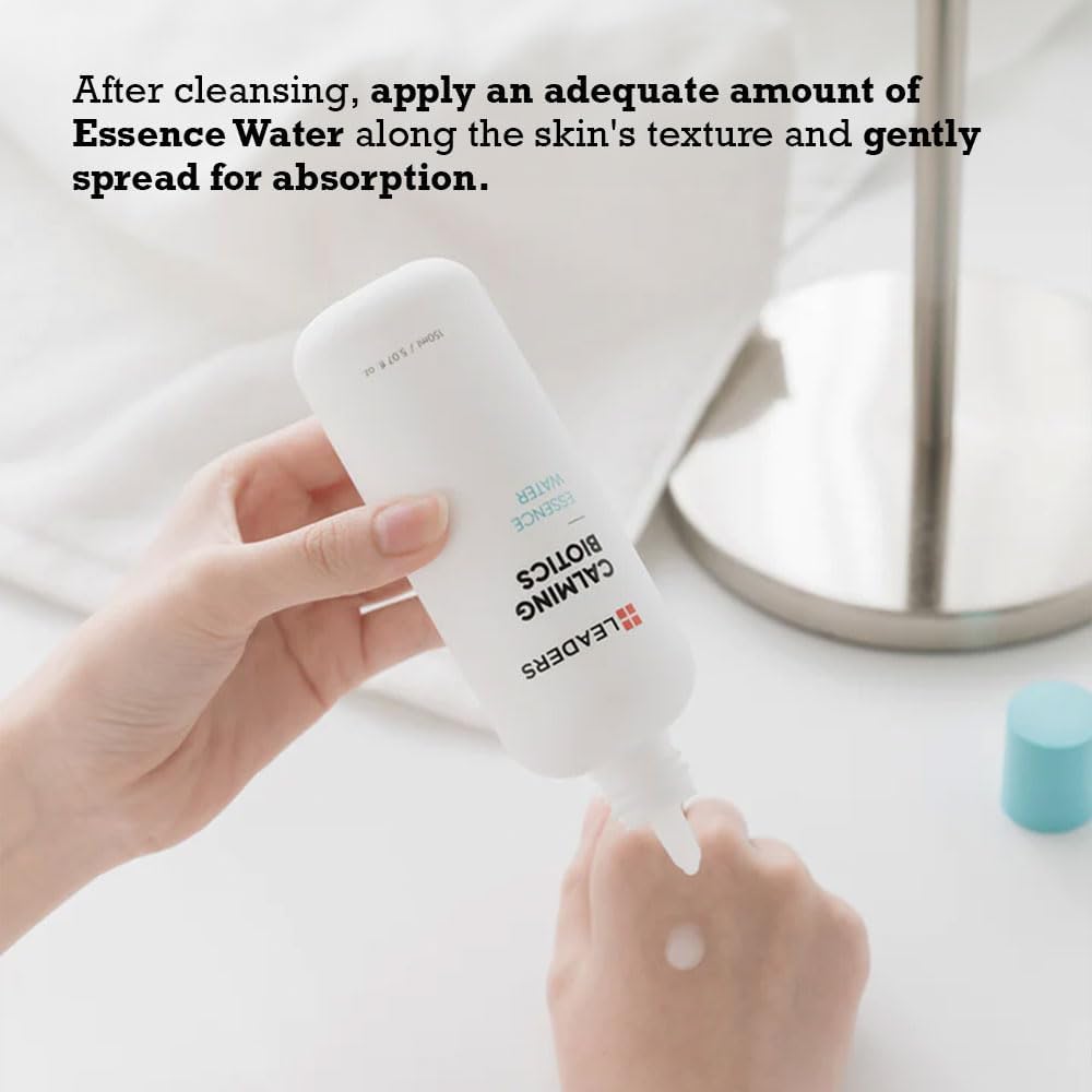 LEADERS Cosmetics Calming Biotics Essence Water - 150ml/5.07 Fl Oz Hydrating Strengthening Nourishing and Deep Moisturizing Toner for Sensitive Skin