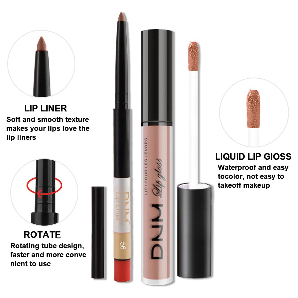 evpct 2Pcs Nude Pink Matte Lip Liner and Lipstick Combo Set for Women, Nude Lip Combo Set Liquid Lips Stick Gloss and Lipliner Stains Set Long Lasting Waterproof, Lips Makeup Pack 24 Hours originale