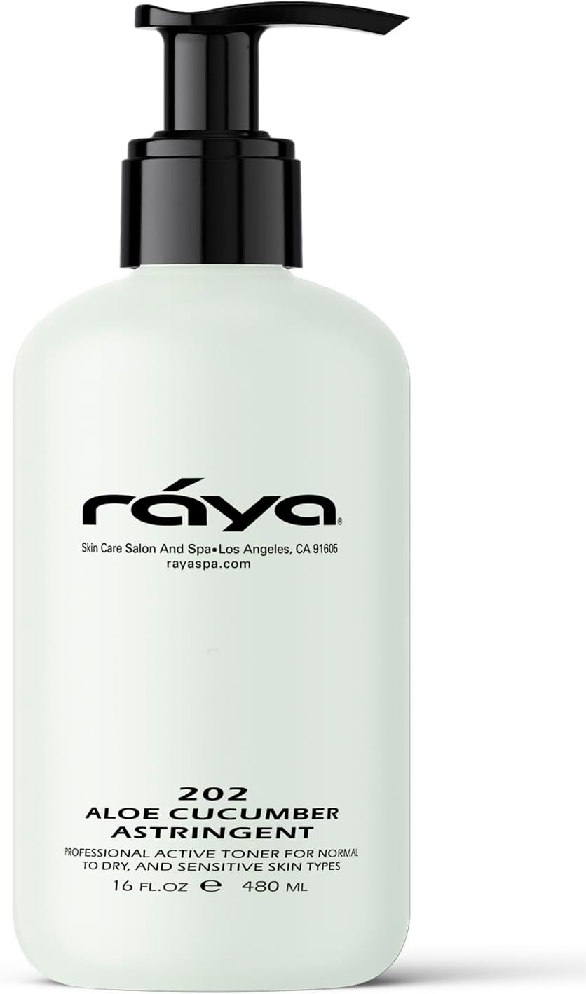 RAYA Aloe Cucumber Astringent 16 oz (202) | Gentle Pore Tightening and Smoothing Facial Toner for Dry and Sensitive Skin | Helps Refine, Cool, and Sooth | Smooths Complexion When Used Before Make-Up