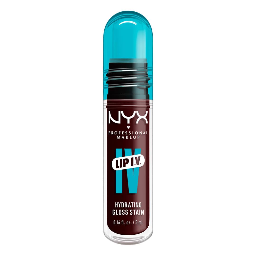 NYX PROFESSIONAL MAKEUP Lip IV Hydrating Glossy Lip Stain with 12HR Hydration - Water Bout Wine (Red)