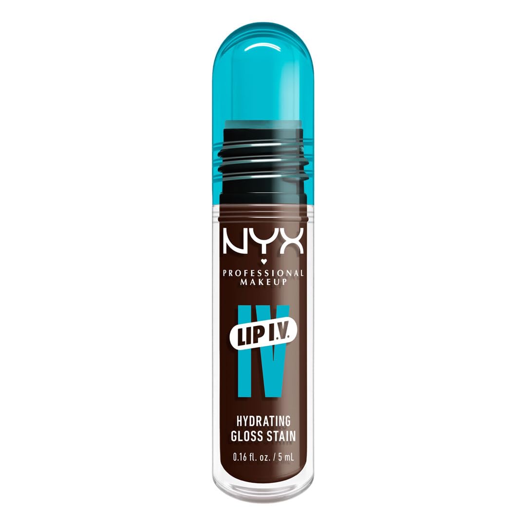 NYX PROFESSIONAL MAKEUP Lip IV Hydrating Glossy Lip Stain with 12HR Hydration - Espresso Soak (Brown)