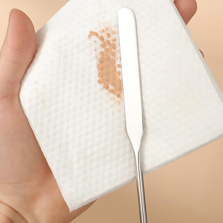 5 Pieces Stainless Steel Makeup Spatula Foundation Mixing Tool Eye Cream Spoon Foundation Spatula Cosmetic Skincare Spatula Nail Art Makeup Stirring Rod for Home Beauty Salon, Silver