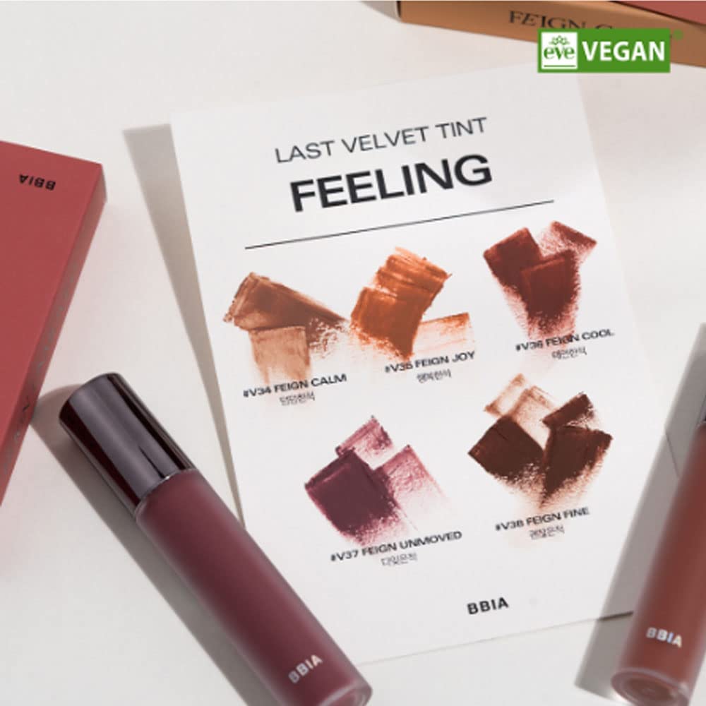 BBIA Last Velvet Tint - Soft & Creamy Matte Finish Lip Stain, Blur Effect with Velvety Texture, Long-Lasting, High Pigment, Lightweight, Non-Drying, Vegan, Korean Lip Makeup (V36 FEIGN COOL)