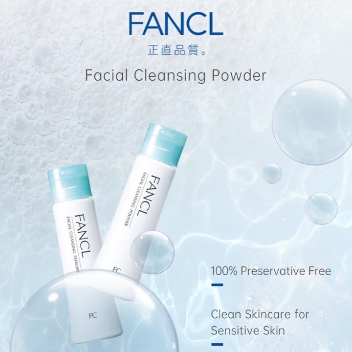 FANCL Facial Cleansing Powder - Japanese Facial Cleanser, Face Wash, Luxurious Foaming Lather, Hydrating, Preservative Free, Clean Skincare for Sensitive Skin [US Exclusive Edition]