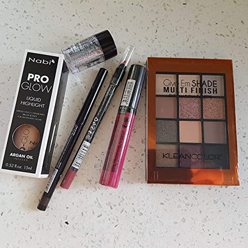Beauty Bundle Box of 5 Full Size Cosmetic Products, Great gifts under $10, Includes a range of products eyeshadow, eyeliners, lip liners, glitter, lip gloss, bronzers, & highlighters