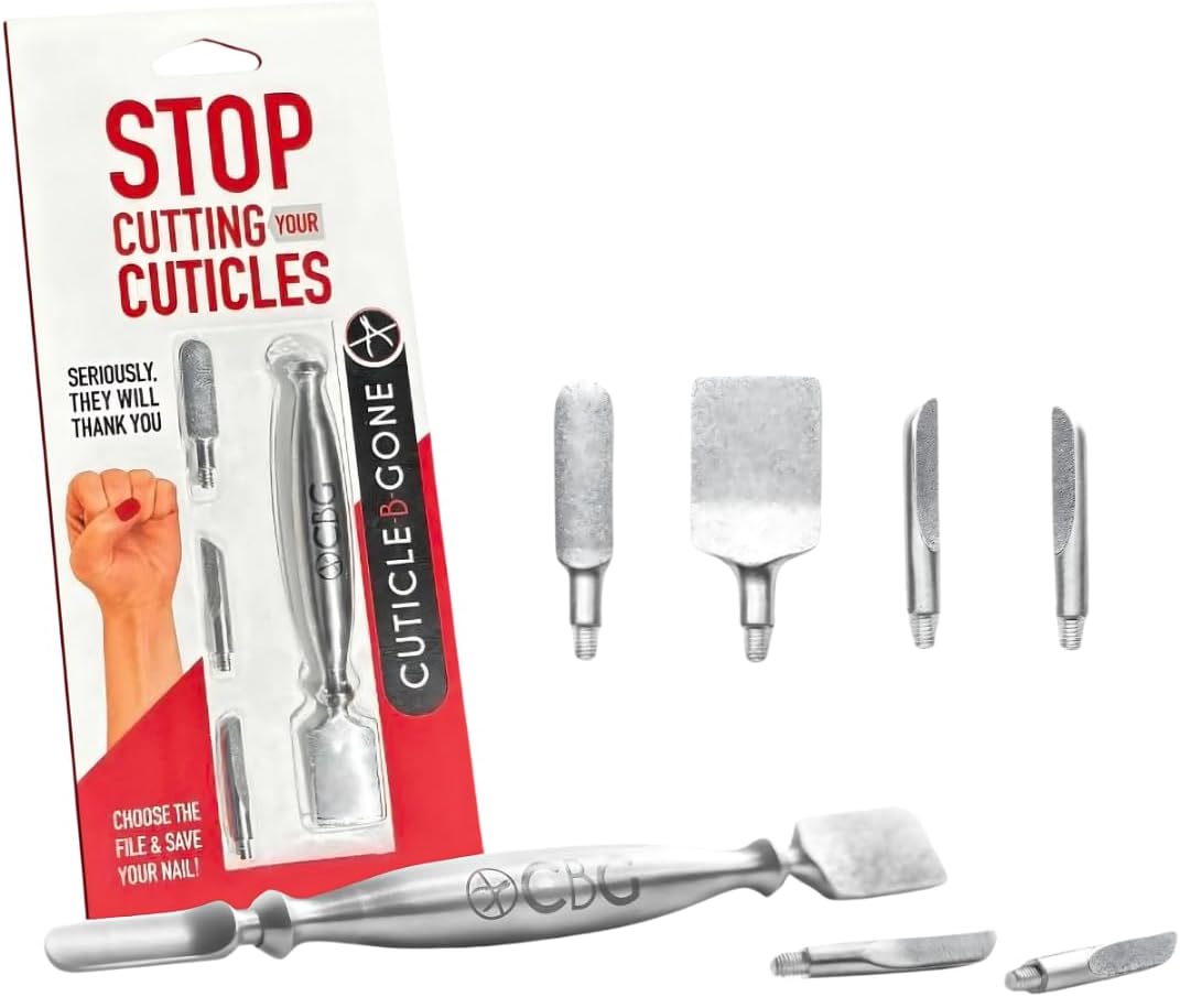 Nail Care & Cuticle Remover Tool with Interchangeable Attachments, At Home or Travel Ready, Gentle Cuticle & Hangnail Grooming for Finger Nails & Toe Nails