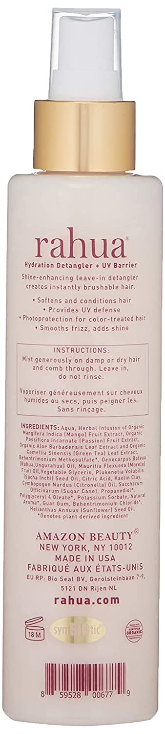 Rahua Hydration Detangler Spray + UV Barrier, 6.5 Fl Oz, Detangling Leave in Hair Care Softens Hair, Smooths Frizz, Supports Breakage & Damage, Conditioning for Brushable Shiny Hair, All Hair Types
